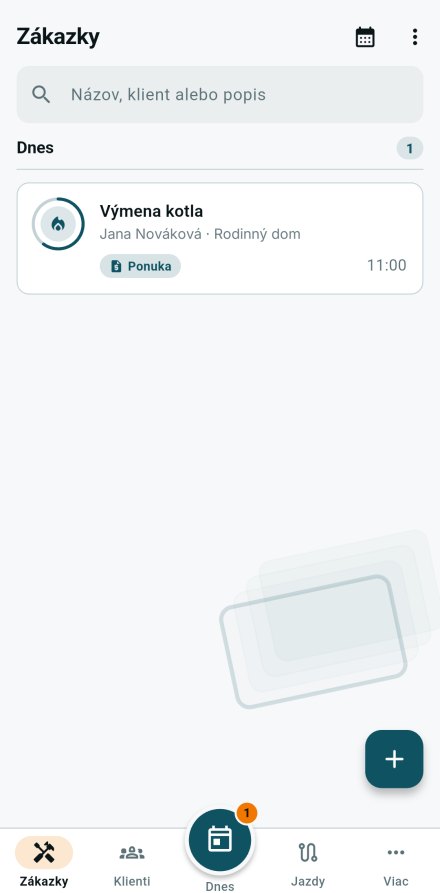 Obrazovka aplikácie Technee