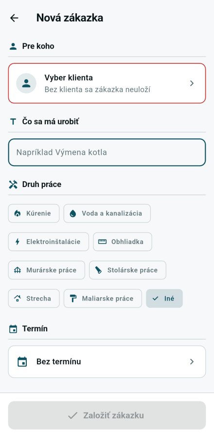 Obrazovka aplikácie Technee