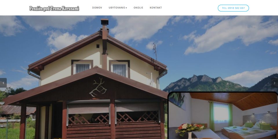 Snímka webu podtromakorunami.sk